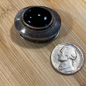 Sterling and Onyx pill box
